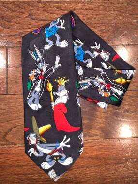 🎯 Looney Tunes Mania Bugs Bunny Tie Y2K Cartooncore Streetwear